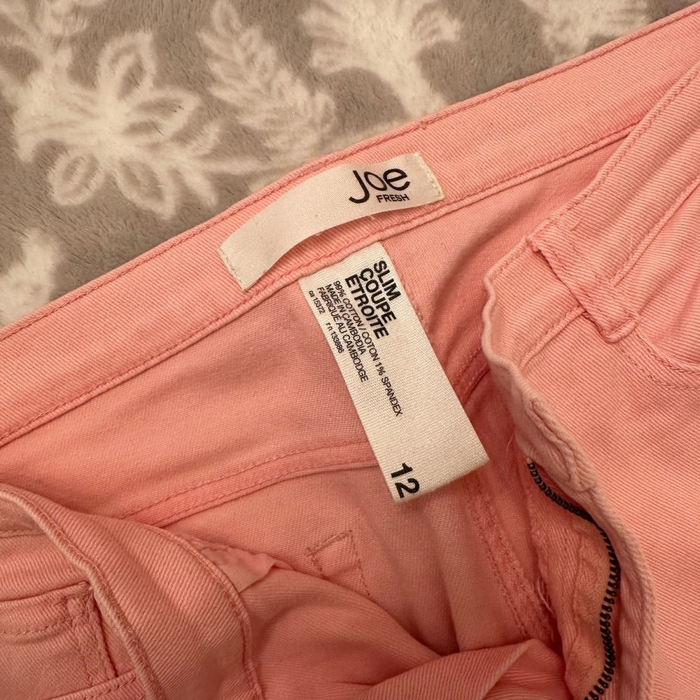 Joe Fresh Coral Slim Fit Trousers